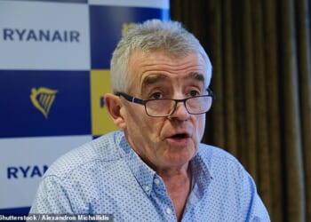 Ryanair Michael O'Leary (above) has accused EU of punishing British holidaymakers over Brexit by subjecting them to hours long passport control queues