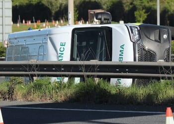 Emergency services rushed to the junction (pictured) of the A13 and A130 at Bowers Gifford, Essex, on Friday afternoon
