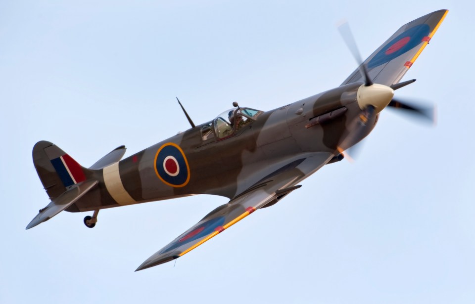 World War II Spitfire in flight.