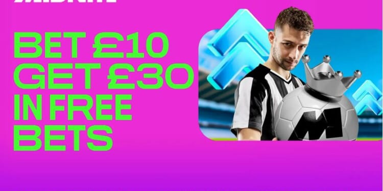 Get £30 in football free bets when you join Midnite