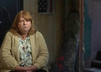 Asa Ellerup is seen in the basement of their family home before she tried to renovate him