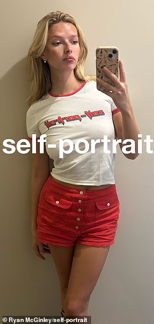 The budding star has already modeled for self-portrait