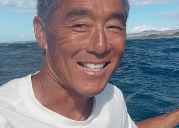 A roughly 10- to 11-foot shark chased Ron Takeda through the ocean for over 10 minutes as he cruised through the ocean on a hydrofoil board
