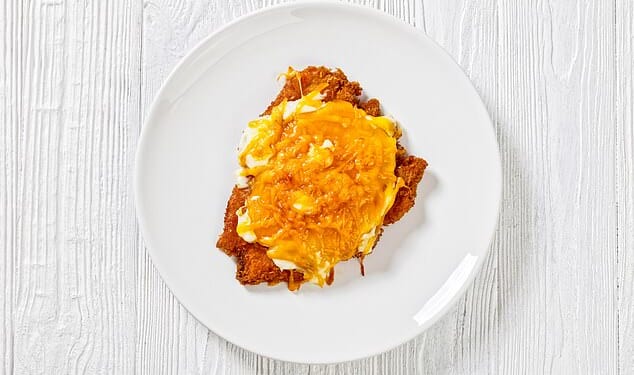 Famous for Middlesborough: a parmo is ‘a fluorescent piece of breaded meat [normally chicken], bathed in bechamel and melted Cheddar’