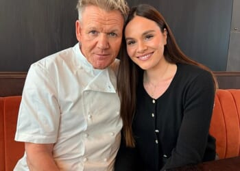 Holly Ramsay was every inch the proud daughter as her father Gordon launched his restaurant Bread Street Kitchen in Bishopsgate, London on Wednesday