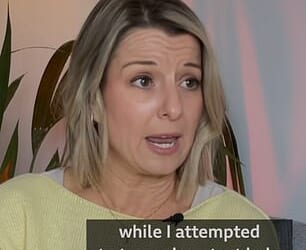 Wendy Griffith (pictured) was staying at the chain's London Stratford branch in July 2025 when she witnessed the 'vile' spectacle through the door's peephole