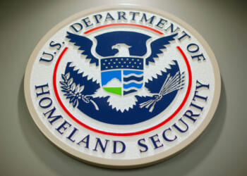 The Department of Homeland Security logo is pictured in a file photo dated Feb. 25, 2015.
