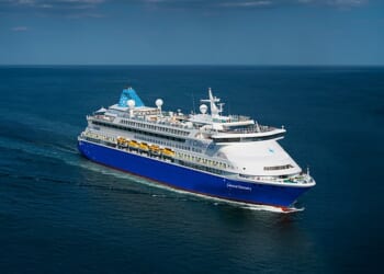 A Celestyal ship was among those cruises that made the perilous journey across the Strait of Hormuz (file photo)