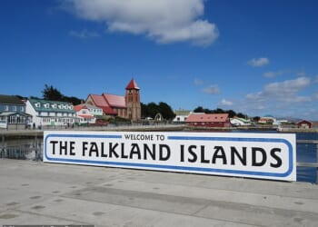 The Falkland Islands, located in the South Atlantic Ocean, are on the up
