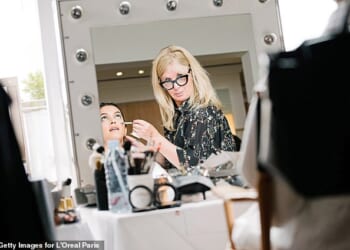 Val Garland at work backstage at Cannes Film Festival