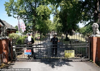 The Ahmadi Religion of Peace and Light (AROPL) is operating out of a heavily guarded former orphanage in Cheshire (pictured)