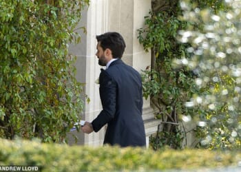Jack Whitehall arrives at the Cotswolds country manor prior to his marriage to model Roxy Horner in a £250,000 extravaganza