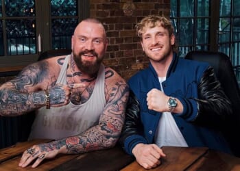 True Geordie (left, pictured with influencer Logan Paul) has seen his world turned upside down