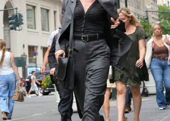 Woman on a mission: Anne Hathaway, who plays Andy Sachs, seen on the movie set of The Devil Wears Prada 2 in New York in July 2025