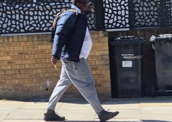 The suspect stalked down Golders Green Road before allegedly stabbing two Jewish men