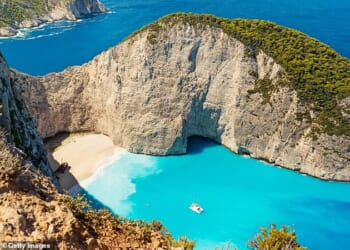 Zakynthos island came top in a poll of ‘highest tourist pressure’ in Europe as there were an estimated 149,887 holidaymakers for every 1,000 residents during the summer