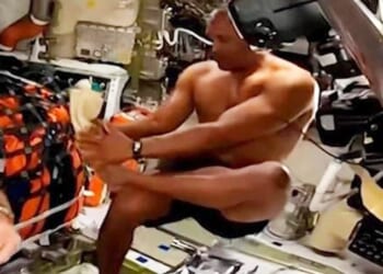Astronaut Victor Glover (pictured) has become an unexpected sex symbol - after being caught a on camera taking a space shower