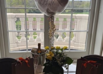 Jack Whitehall celebrated newlywed life with wife Roxy Horner with a lavish spread at Ascot's Coworth Park on Monday afternoon