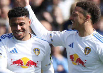 James Justin scores stunning overhead kick as Whites take huge step towards Premier League survival