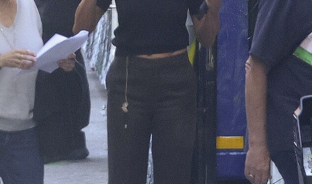 Jennifer Aniston appeared like she had done her research well as she practiced a scene on set of The Morning Show  in downtown Los Angeles on Thursday