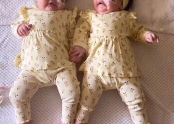 Jesy Nelson shared an adorable clip of her twin daughters holding hands on Sunday and said they are her 'whole heart and soul' - amid their SMA battle