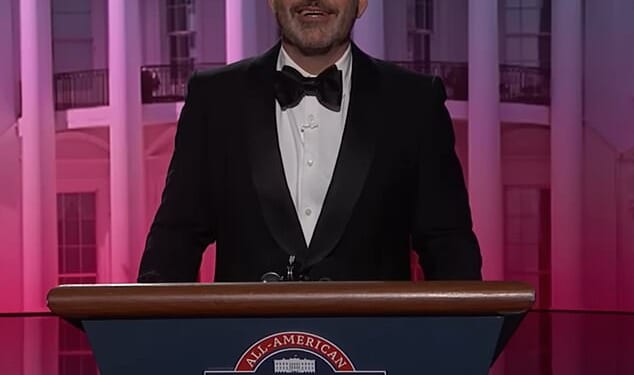 On Thursday, Jimmy Kimmel's parody of the dinner, an annual event honoring journalism and funding scholarships, saw the comedian joking that Melania was an 'expectant widow'