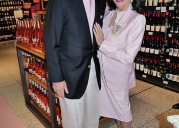 Dame Joan Collins was every inch the Hollywood legend as she enjoyed a day out with her husband Percy Gibson at the M&S rosé launch on Thursday