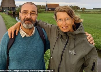 Andrew Malkinson, pictured with ex-partner Karin Schuitemaker, was wrongly imprisoned for 17 years after being convicted of a rape he did not commit