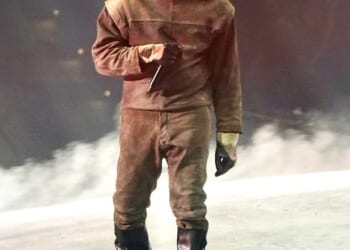 Kayne West was joined on stage by his daughter North as they performed together at his sold out comeback show in Los Angeles