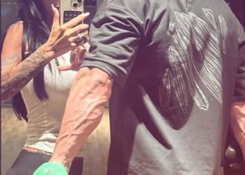 Katie Price's husband Lee Andrews suffered another awkward AI gaffe after he posted a clip of himself 'shopping' in Marks & Spencer - despite being banned from leaving Dubai