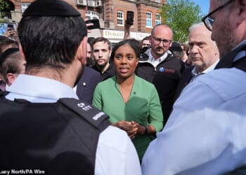 Kemi Badenoch warned of an 'epidemic of violence' against Jewish people and spoke of a need to 'drain the swamp' as she visited the scene of the Golders Green attack