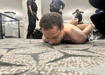 Law enforcement personnel detain Cole Tomas Allen, a suspect in the shooting incident at the White House Correspondents' Association dinner, in Washington, D.C., U.S. April 25, 2026. DONALD J TRUMP via Truth Social/Handout via REUTERS    THIS IMAGE HAS BEEN SUPPLIED BY A THIRD PARTY. MANDATORY CREDIT. REFILE - ADDING NAME OF THE SUSPECTED SHOOTER  VERIFICATION: Reuters was able to verify the location from flooring and windows that match corroborating footage. Date confirmed from the government statement of the incident. No old results were posted online before April 25. FBI confirmed that National Capital Response Squad has responded to a shooting at the Washington Hilton and added that the subject is in custody.     TPX IMAGES OF THE DAY