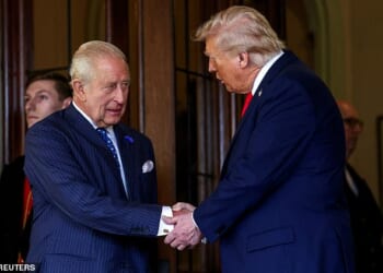 King Charles III with President Trump in September last year. As Charles prepared for his transatlantic trip, the US threatened to back Argentina's claim to the South Atlantic island