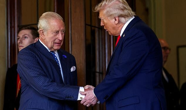 King Charles III with President Trump in September last year. As Charles prepared for his transatlantic trip, the US threatened to back Argentina's claim to the South Atlantic island