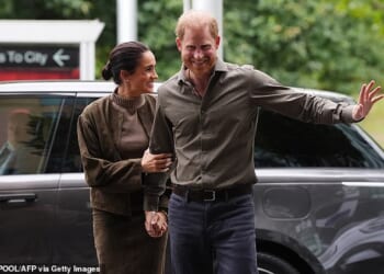 Day one Down Under saw Prince Harry blustering through any criticism of the Duke and Duchess's quasi-royal tour, with the 41-year-old striding forth as the couple arrived at the Australian National Veterans Arts Museum (ANVAM) on Tuesday