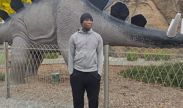 Eghosa Ogbebor (pictured) was found lifeless as police responded to emergency calls at 3.40pm on Thursday on Lord Warwick Street in Woolwich