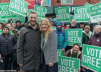 Green Party leader Zack Polanski with the newly elected Green MP Hannah Spencer. Labour MPs are urging Sir Keir Starmer to shelve plans to lower the voting age to 16 at general elections amid fears that it will hand votes to the Green Party
