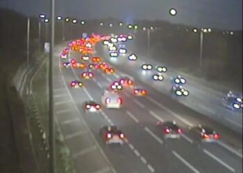 M621 closed in BOTH directions after crash as rush hour drivers face long delays