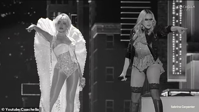 Carpenter had been mid-performance when the background music quickly shifted to the instrumental of Madonna's 1990 hit song Vogue
