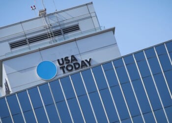 The USA Today headquarters building is seen in McLean, Virginia, in a 2022 file photo.