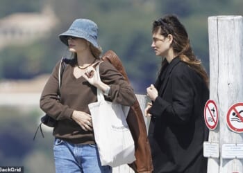 Margot Robbie and Phoebe Tonkin enjoyed a luxury day out at celebrity hotspot Club 55 in Saint-Tropez on Wednesday