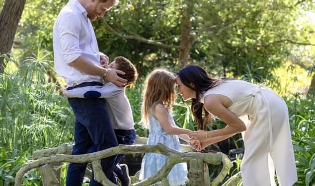 Meghan has added two $64 (£47) candles inspired by her children to her lifestyle brand - with the marketing materials referring to their royal titles. Harry and Meghan pictured with their children