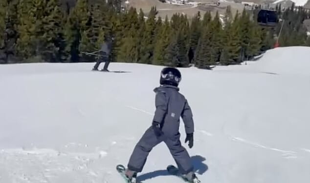 Meghan Markle beamed with pride as she shared a short video of 'quick learner' Archie making his way down the slopes today