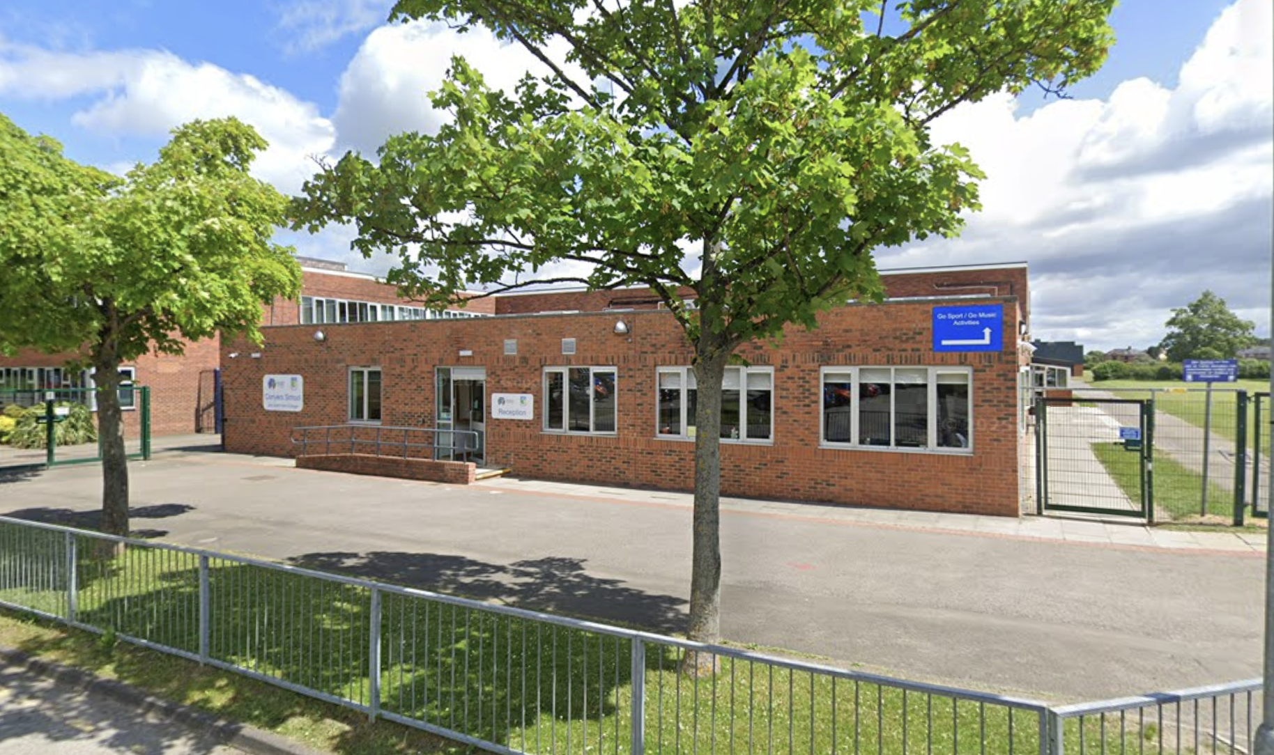 Exterior of Conyers School and Sixth Form in Yarm, Teesside.