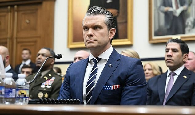 US Secretary of Defense Pete Hegseth, prepares to testify for a US House Armed Services Committee hearing titled "Department of Defense FY2027 Budget Request," on Capitol Hill on April 29, 2026