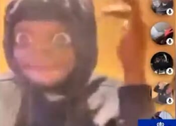 Richard Sivanda, 23, seen here distorted by a digital filter to mask his identity, boasted about touching his victim's brain hours after a sickening stabbing attack