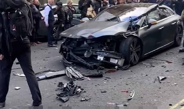 A 31-year-old man was arrested after allegedly crashing a stolen car into a pedicab in busy Bow Street, Covent Garden, yesterday at 4.14pm
