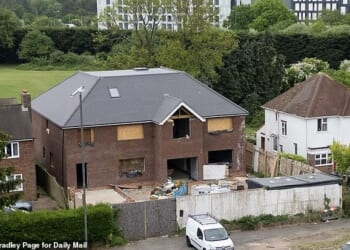 A six-bed newbuild mansion in High Wycombe has not been demolished after an enforcement notice was issued. It is pictured in May last year