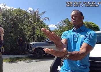 Tiger Woods is seen failing a sobriety test and then being placed in handcuffs in fresh footage