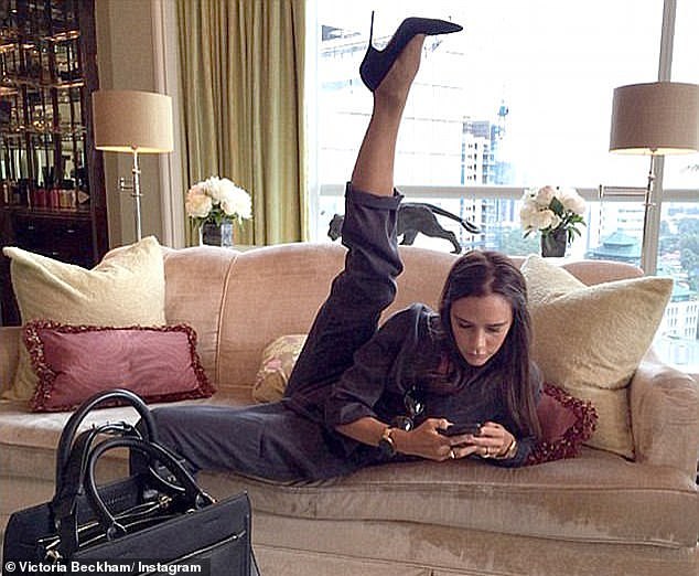 Fans couldn't help but speculate that Nicola was also making a dig at her mother-in-law with the snap, by trying to one-up Victoria's famous leg pose